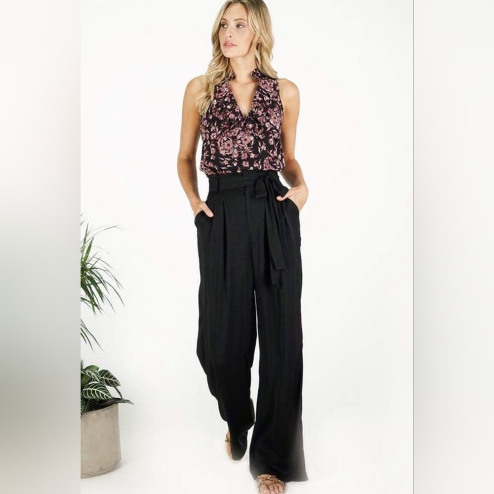 New Anthropologie Wide leg Black Pant XS 2023